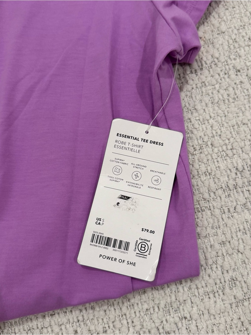 NWT Athleta Essential Lilac Short Sleeve T-Shirt Dress - Picture 4 of 5